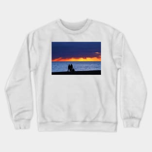 Brighton Beach - Watching the sunset. Crewneck Sweatshirt